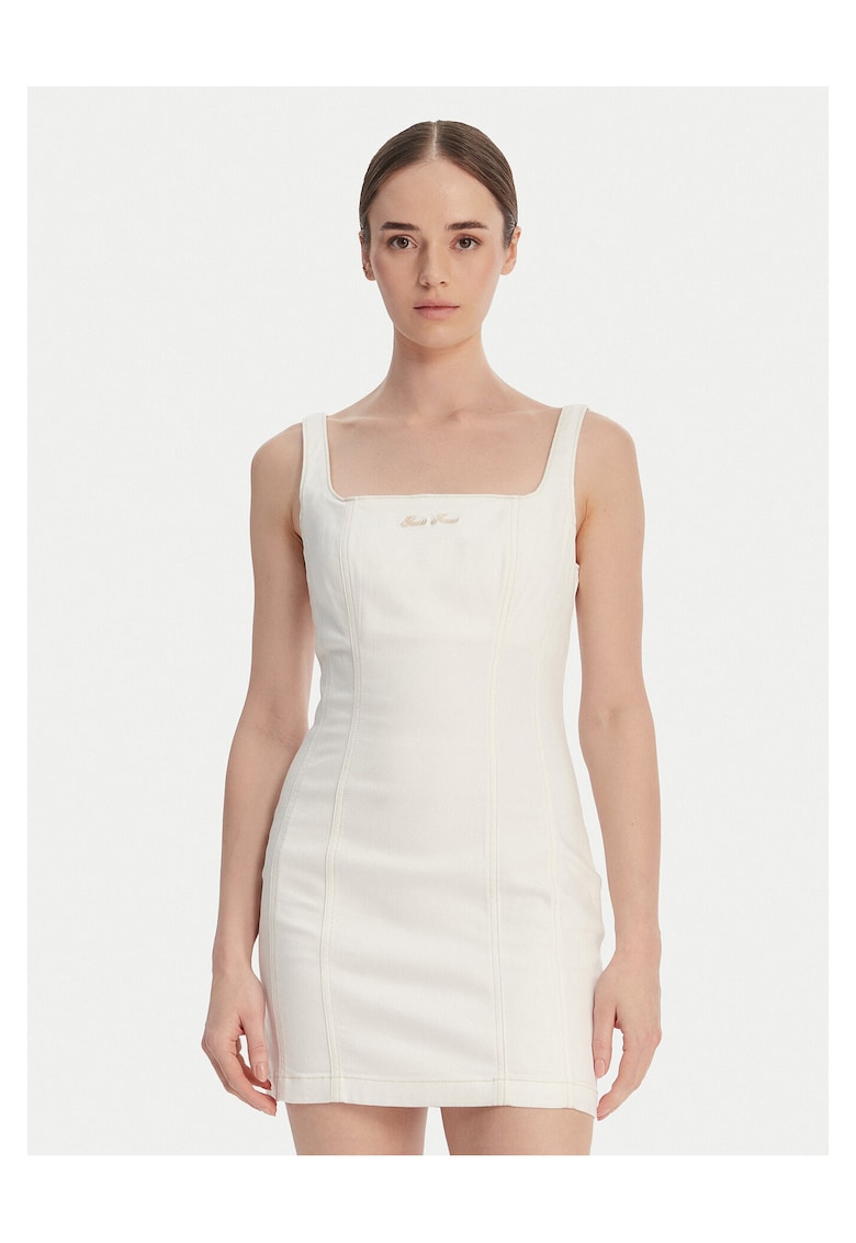 Rochie din denim - ecru - 41% bumbac