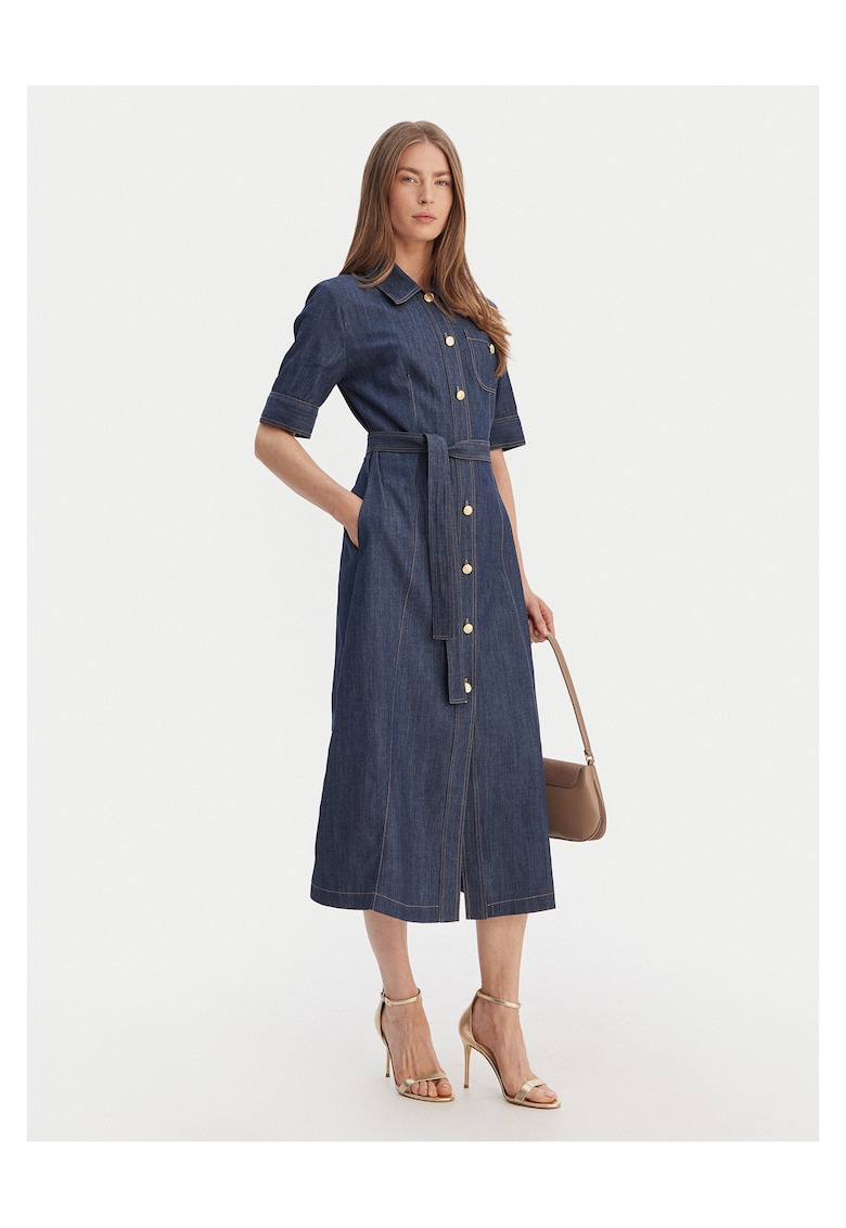 Rochie din denim - bumbac - bleumarin