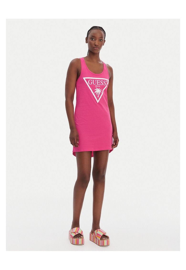 Rochie plaja bumbac - roz