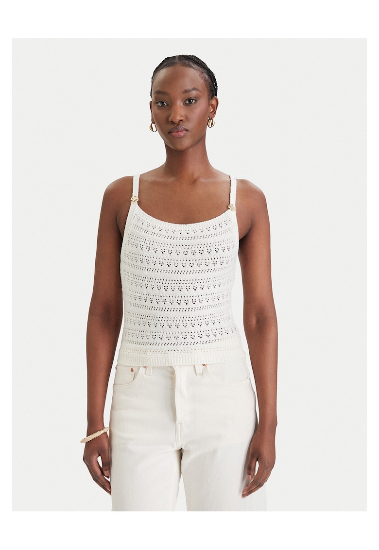 Maiou dama - Alb - bumbac/poliamida