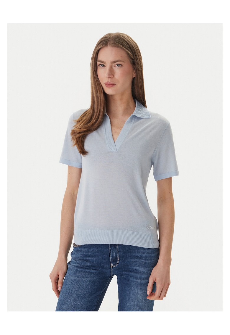 Tricou dama - Lana merinos - Albastru