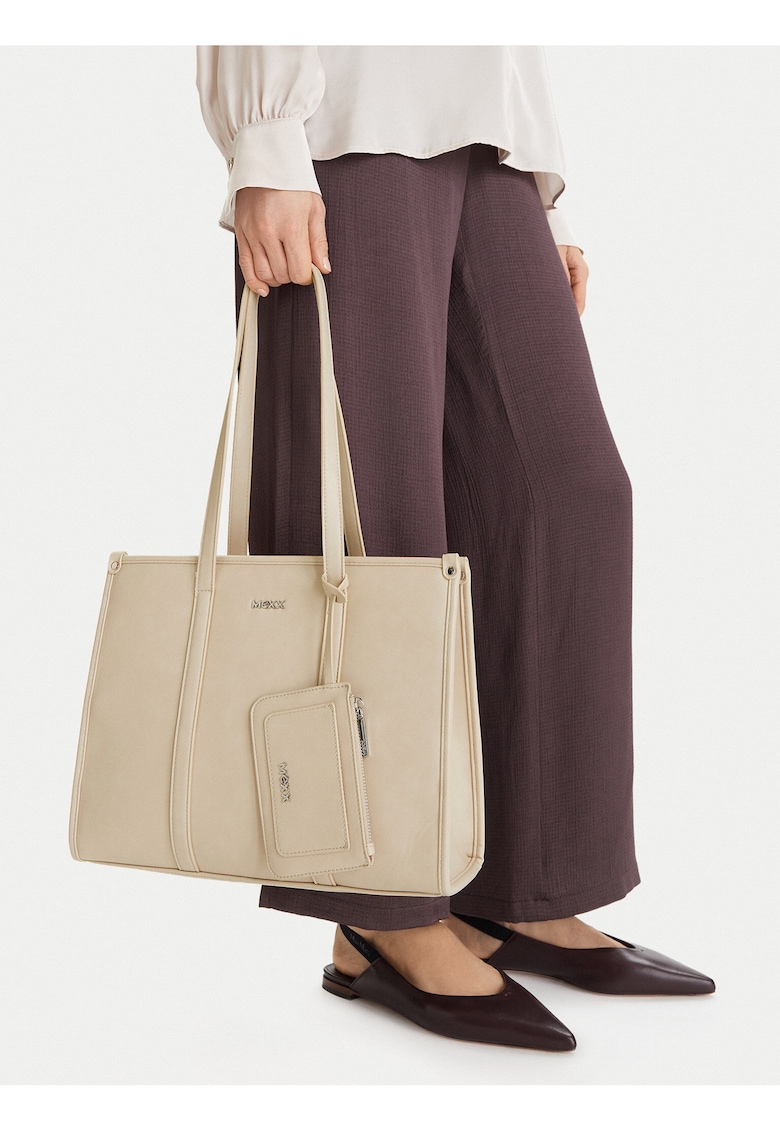 Geanta tote - bej - One Size INTL - material sintetic - design elegant