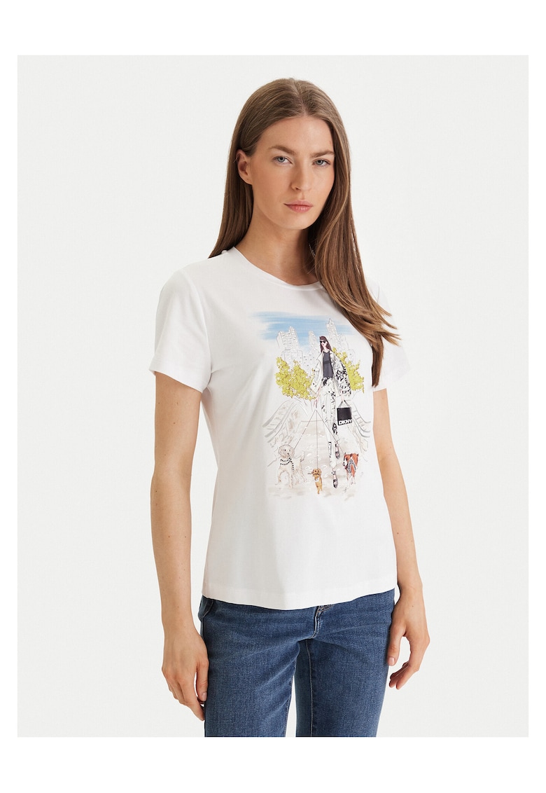 Tricou dama - bumbac/modal/elastan - alb