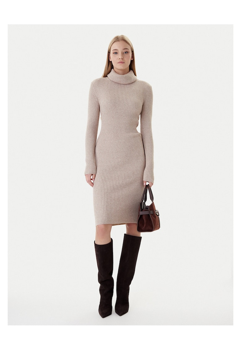Rochie tricotata Dama - sintetic - bej
