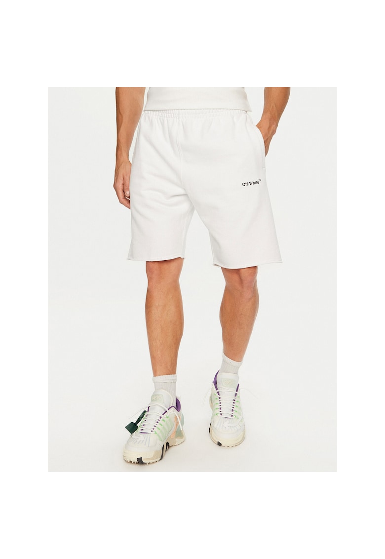 Pantaloni sport barbati - bumbac - alb - 100% bumbac -