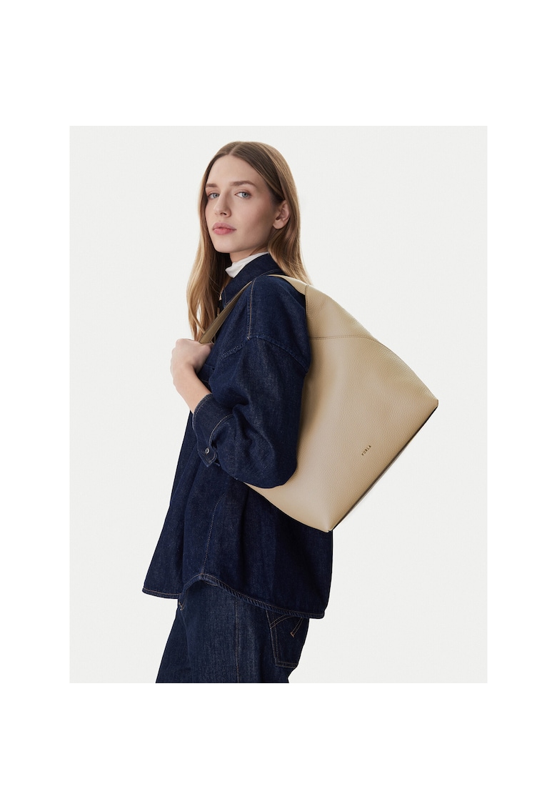 Geanta dama - piele naturala - bej - One Size INTL