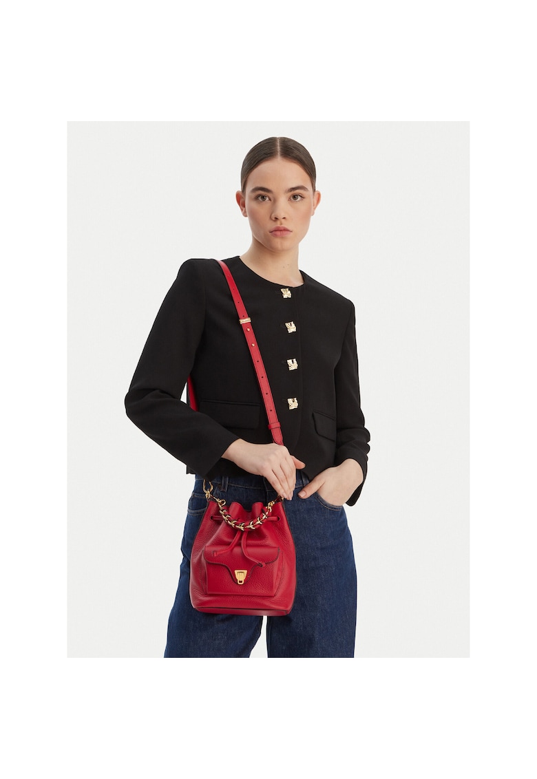 Geanta dama - piele naturala - rosie - One Size INTL
