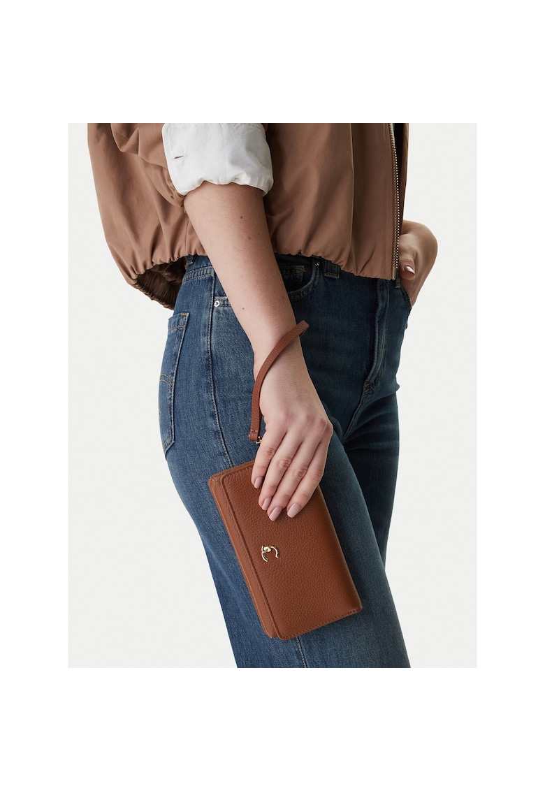 Geanta dama - piele naturala - maro - One Size INTL - cu manere detasabile - loc pentru 4 carduri