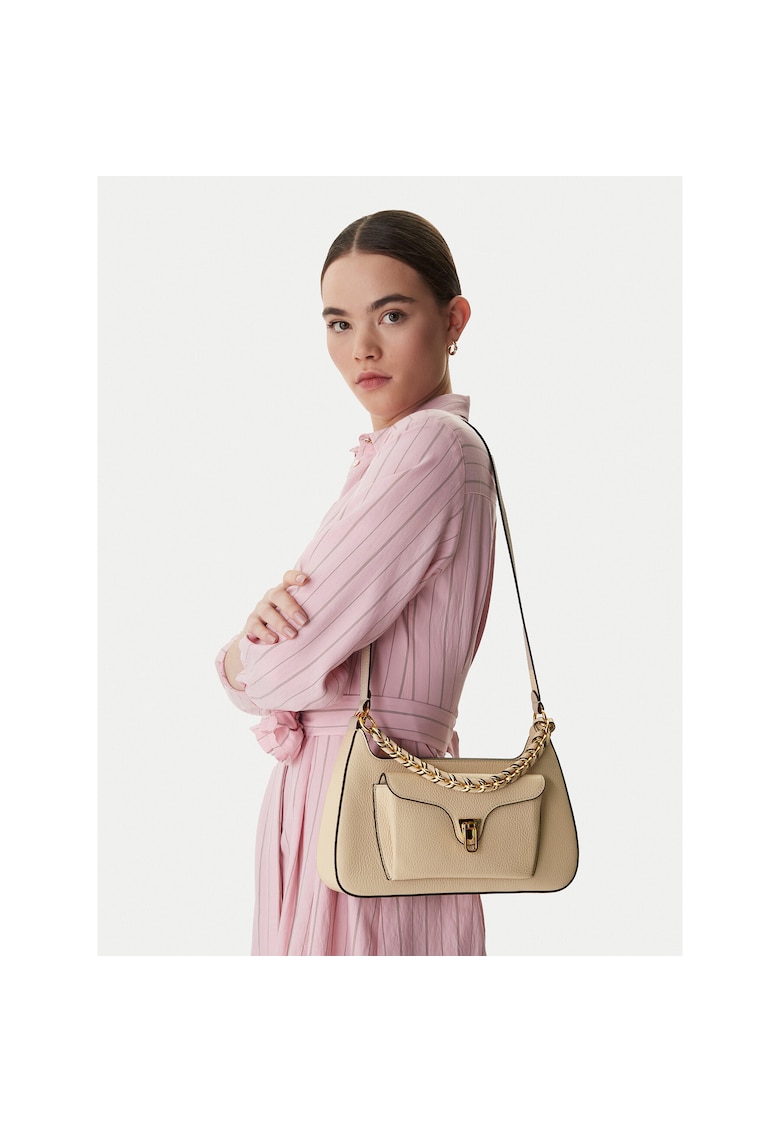 Geanta dama - piele naturala - bej - One Size INTL