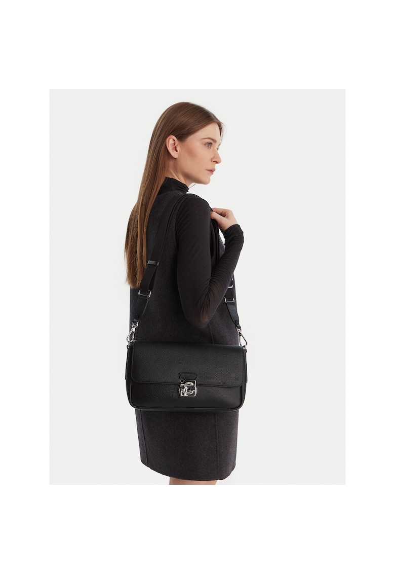 Geanta dama - piele naturala - negru - One Size INTL