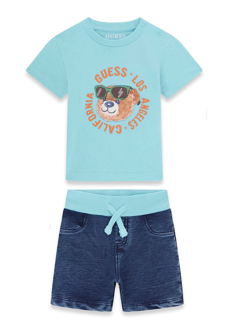 Set tricou+ pantaloni scurti - bumbac - Turcoaz
