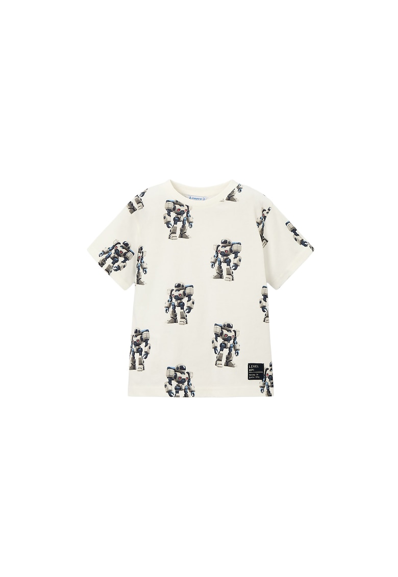 Tricou copii - din bumbac 100% - alb - cu model