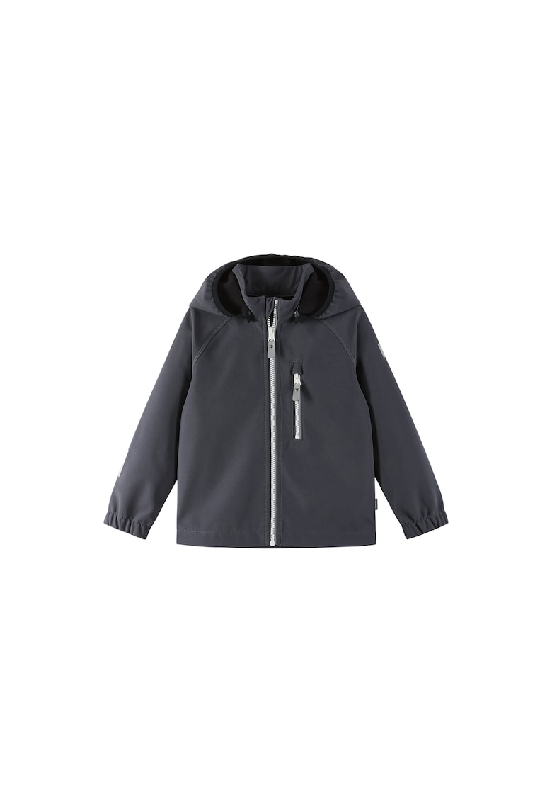Geaca softshell copii - poliester reciclat - fermoar - Negru
