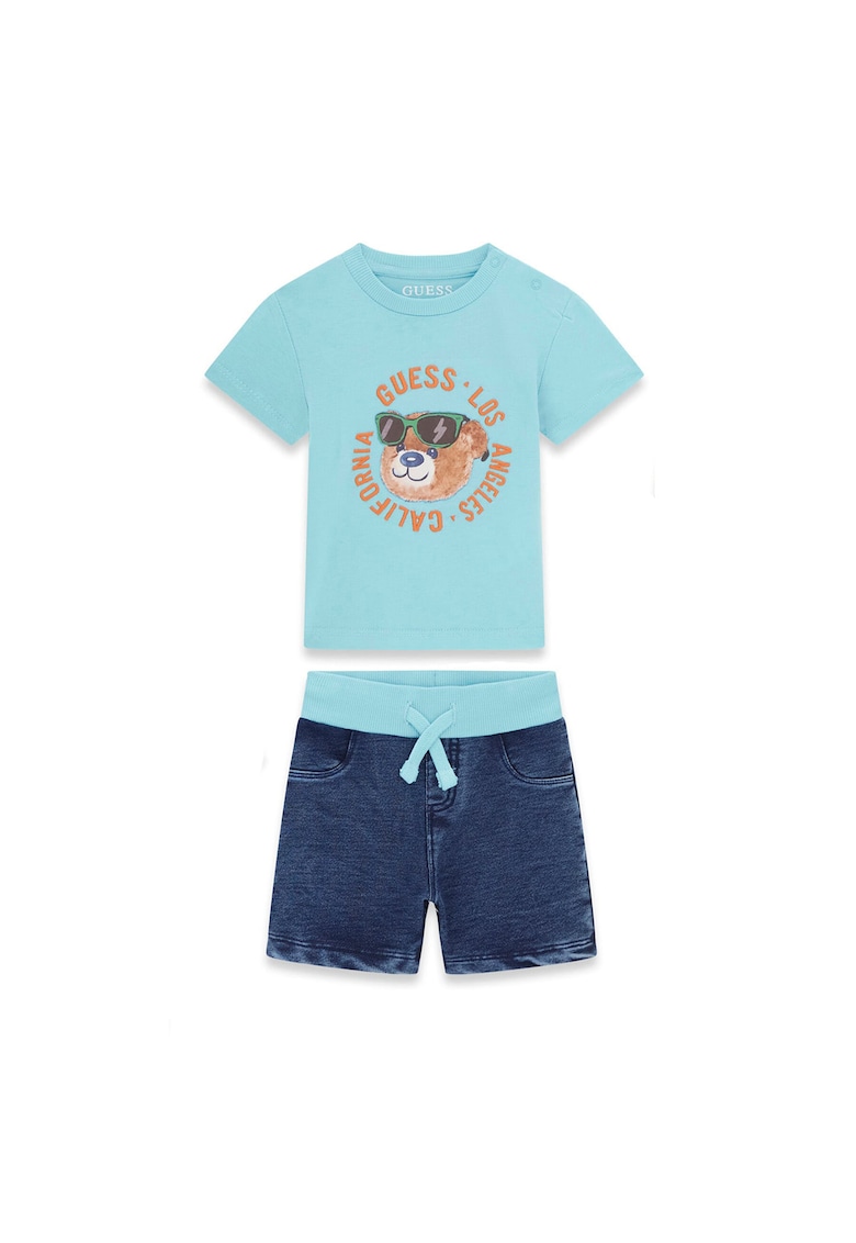 Set tricou+ pantaloni scurti - bumbac - Turcoaz