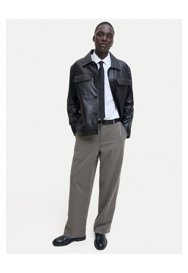 Pantaloni chino barbati - gri - poliester/elastan