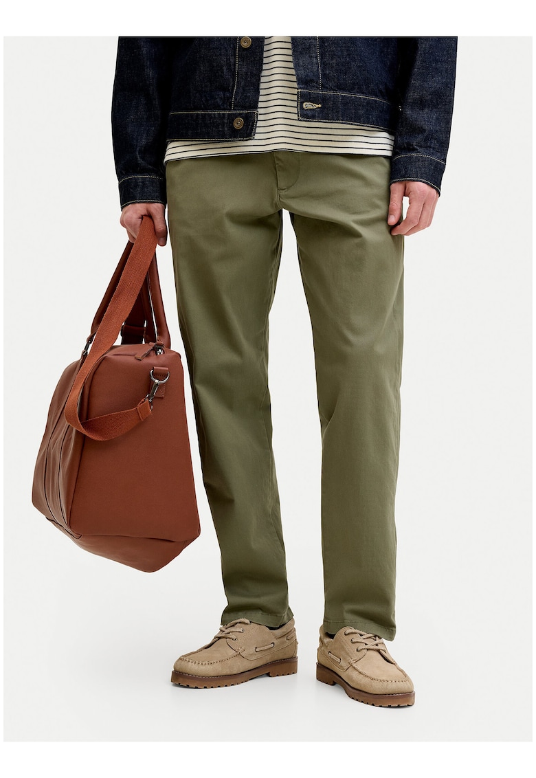 Pantaloni Chino Barbati - Verde - 50% bumbac organic - 2% elastan