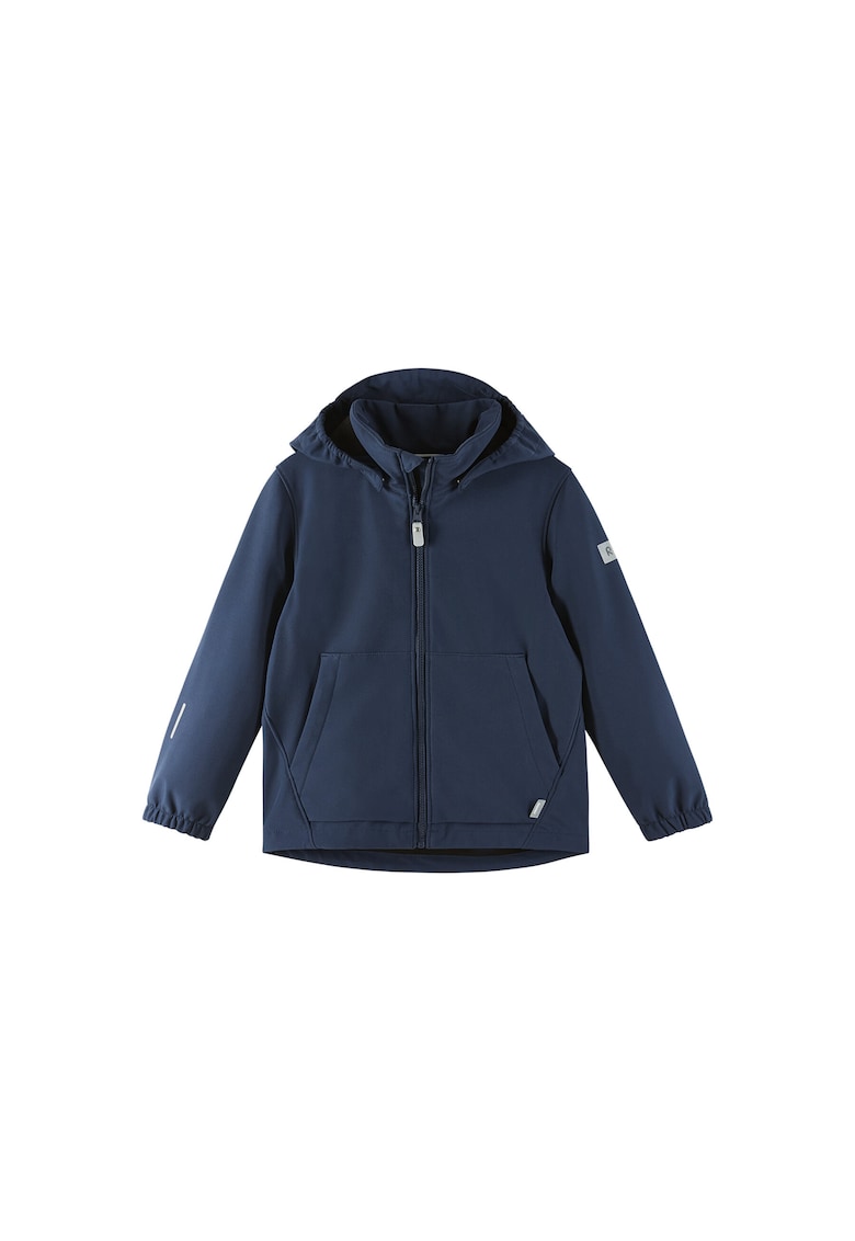 Geaca softshell pentru copii - bleumarin - poliester reciclat - fermoar