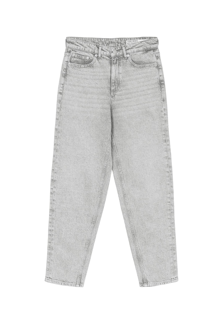 Blugi dama - Mom Fit - gri - bumbac - Gri