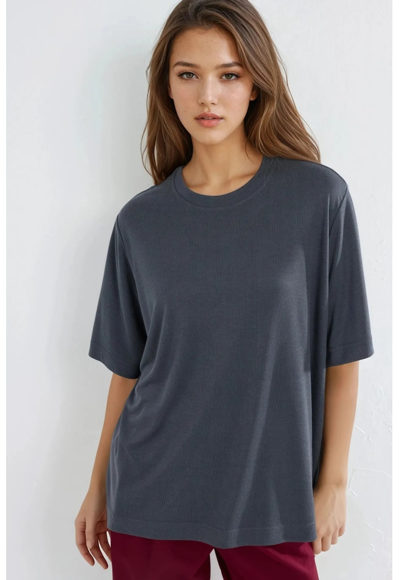 Tricou dama - Gri inchis - Jerseu