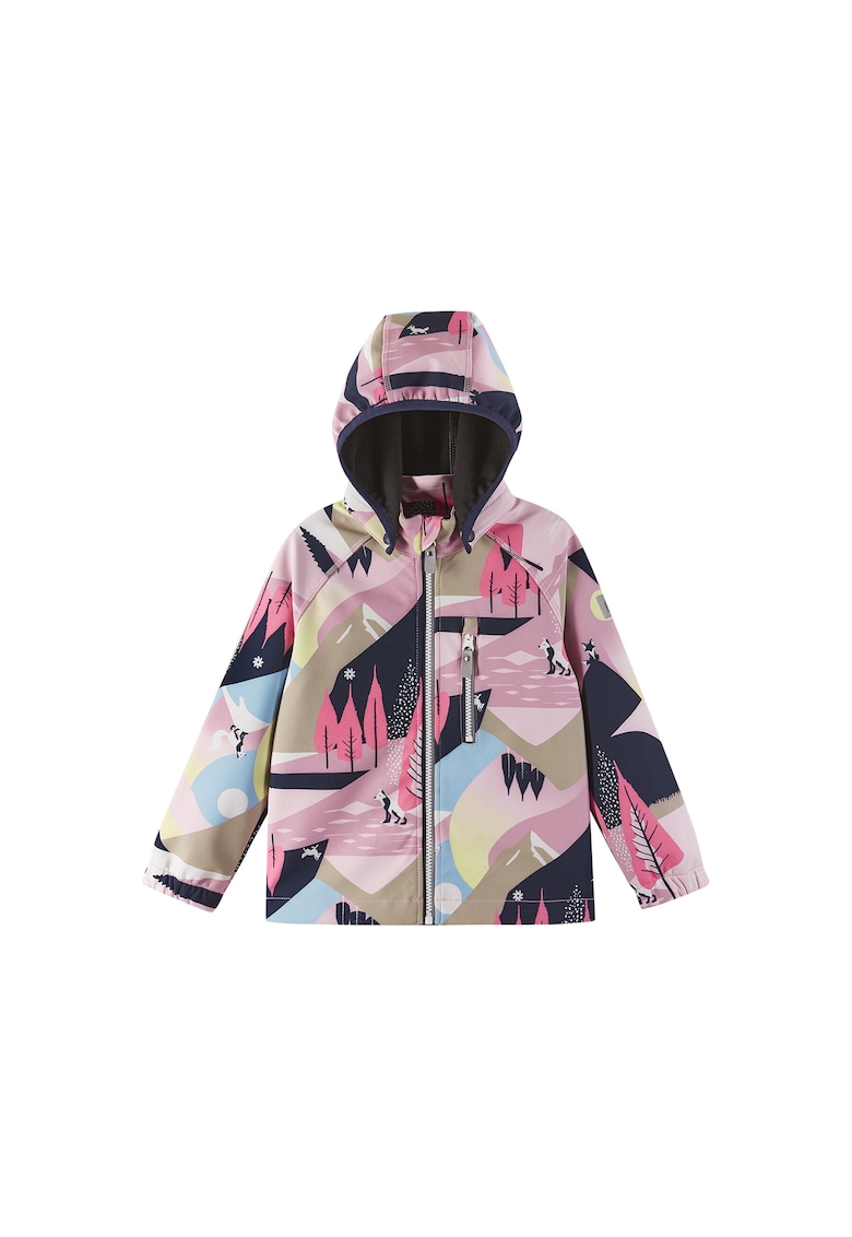 Geaca softshell copii - roz - poliester reciclat