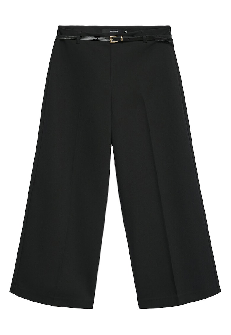Pantaloni culottes dama - negru - 81% poliester reciclat
