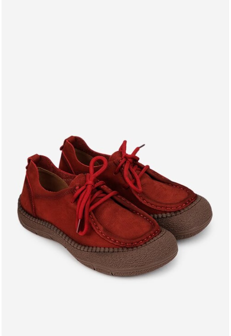 Pantofi dama bordo din piele