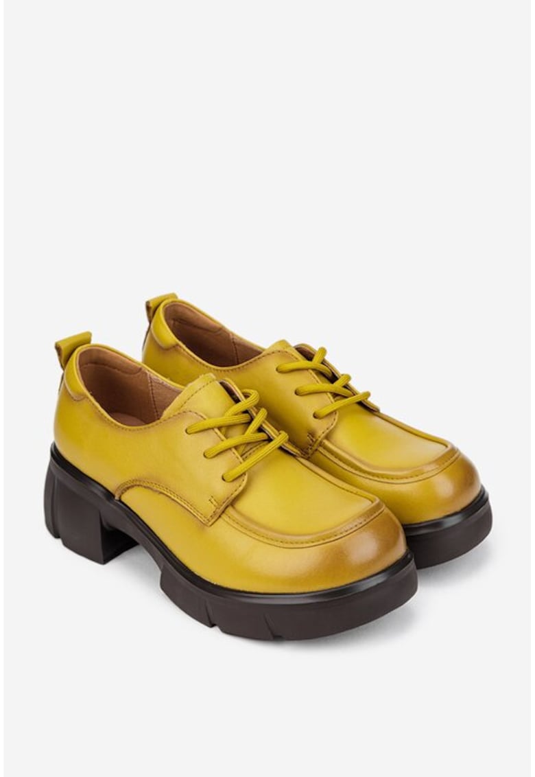 Pantofi dama galben mustar din piele naturaladwqf - Galben