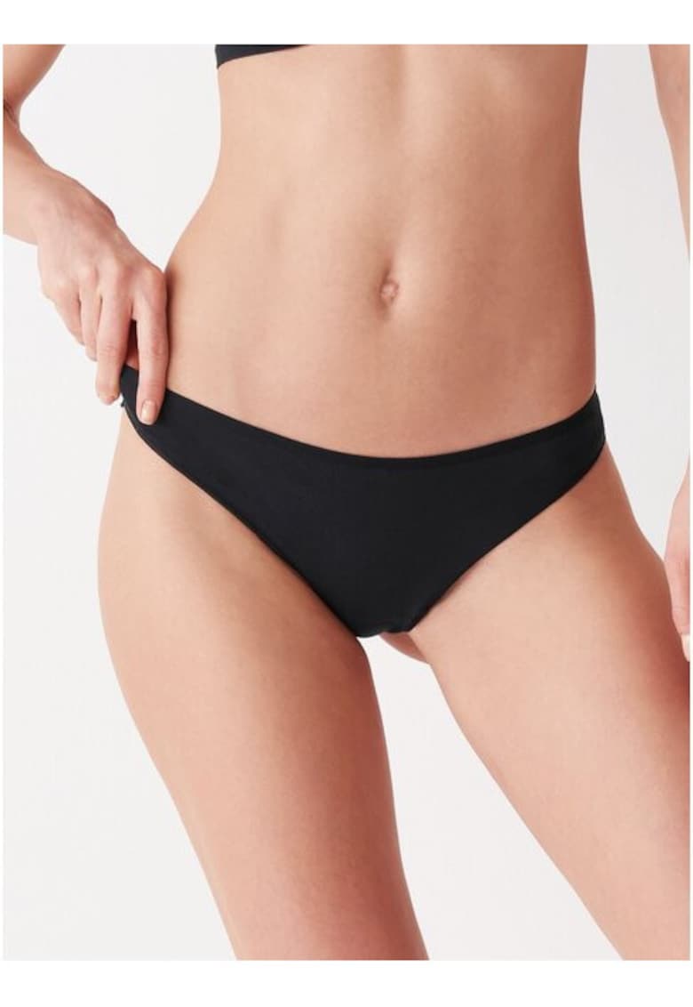Set 2 perechi chiloti brazilieni cu dantela si talie joasa GD284 0002 - Negru