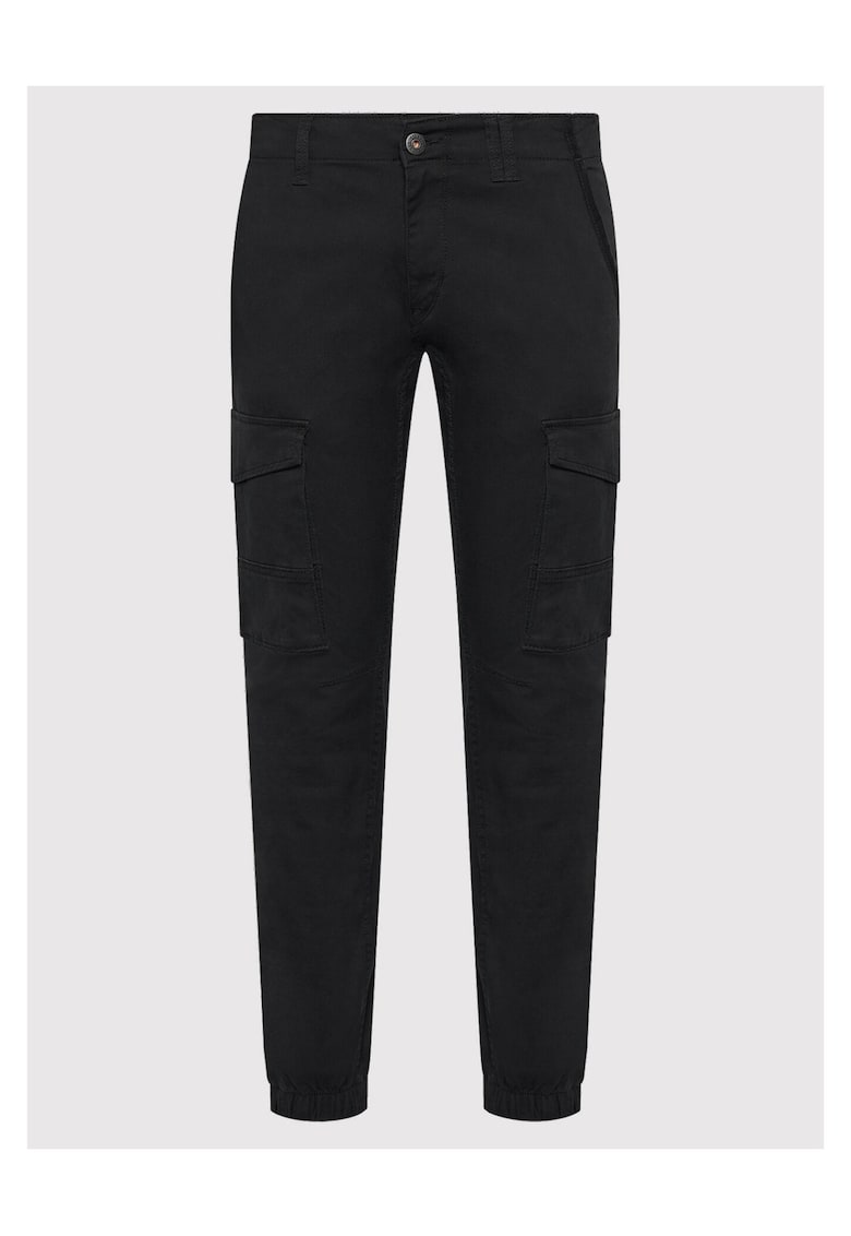 Pantaloni barbati - bumbac organic - fermoar - negru -