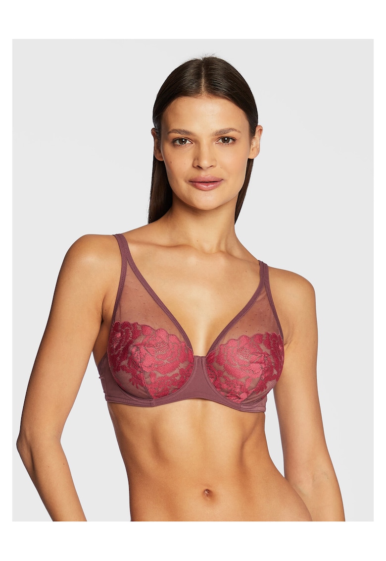 Sutien cu armatura - bordeaux - 46% poliamida - 37% poliester - 17% elastan