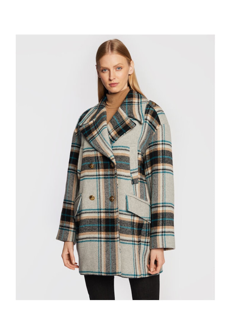 Palton dama - nasturi - multicolor - 66% lana - 24% poliamida -