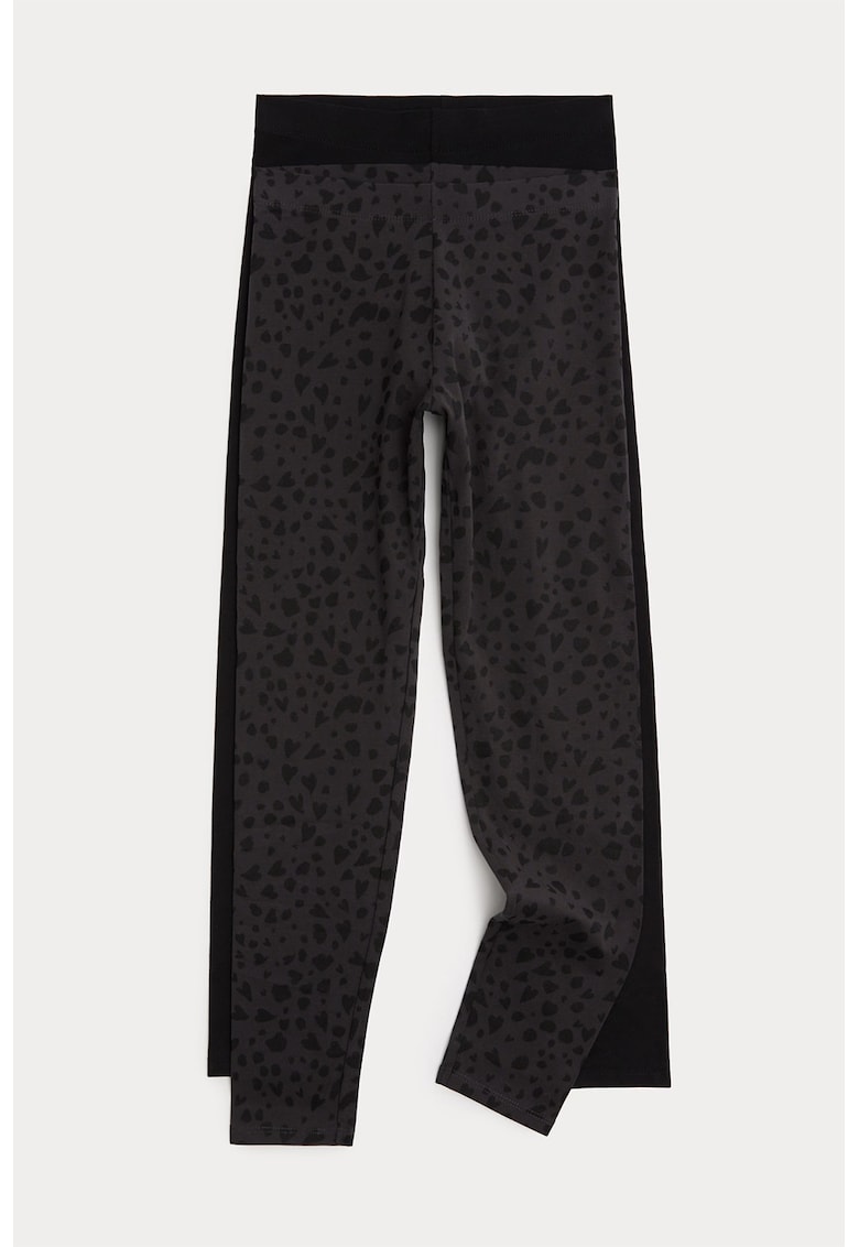 Set de colanti slim fit - 2 perechi - Negru/Gri inchis