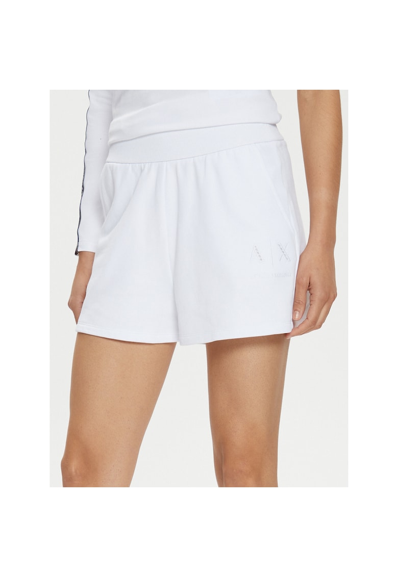 Pantaloni scurti sport dama - bumbac - alb