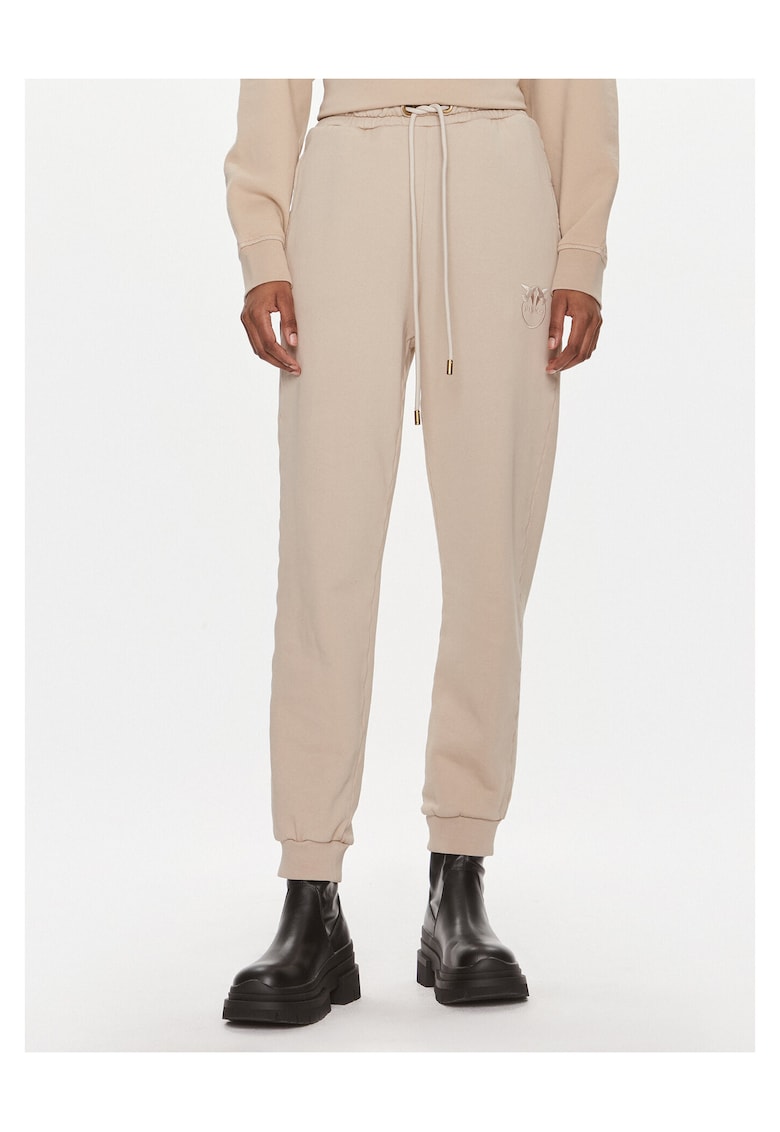 Pantaloni dama - bumbac - bej -