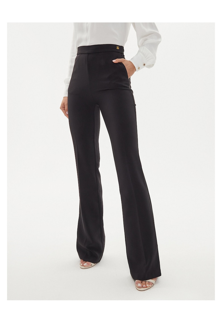 Pantaloni dama - negru - poliester - fermoar
