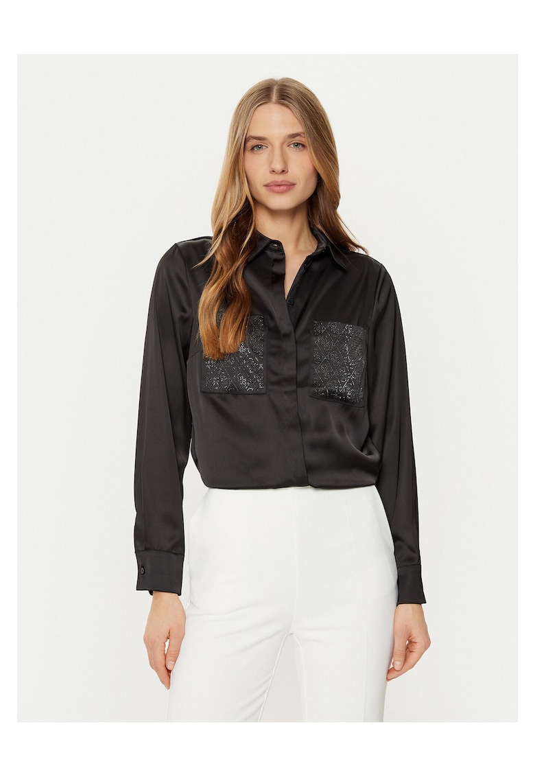 Camasa dama - poliester - negru - 97% poliester - 3% elastan