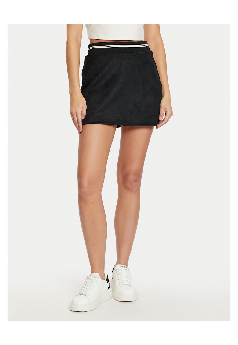 Fusta mini - poliester - neagra - pentru femei - Negru