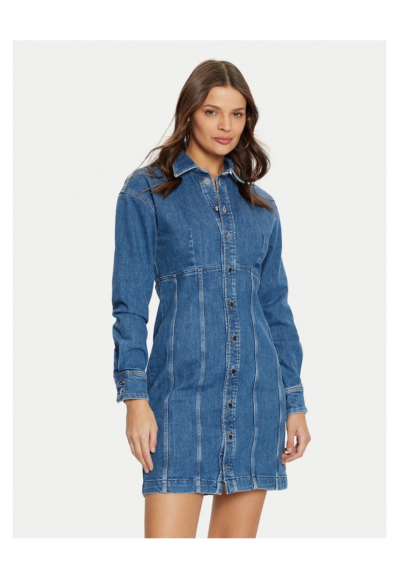 Rochie din denim - bumbac - albastru - pentru femei -