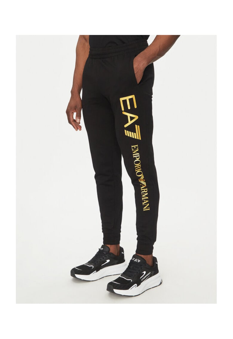Pantaloni de trening barbati - bumbac - negru -