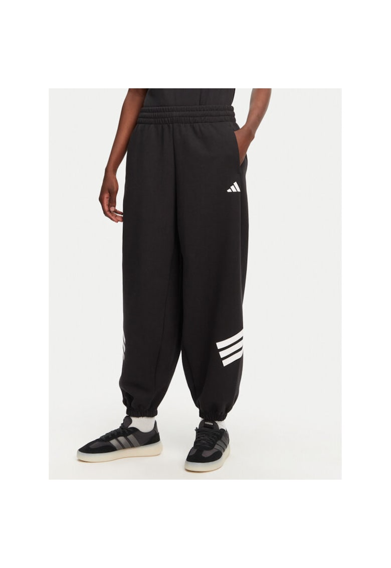 Pantaloni sport dama - negru - poliester/bumbac -
