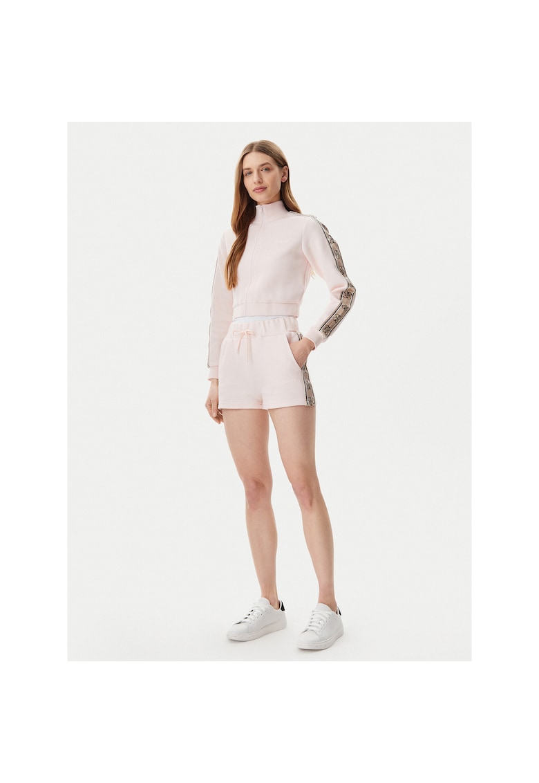 Bluza dama - fermoar - roz - 51% bumbac - 49% poliester reciclat -