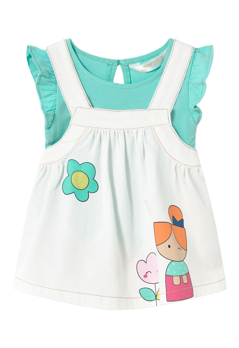Set tricou+fusta Bumbac - multicolor - pentru fete -