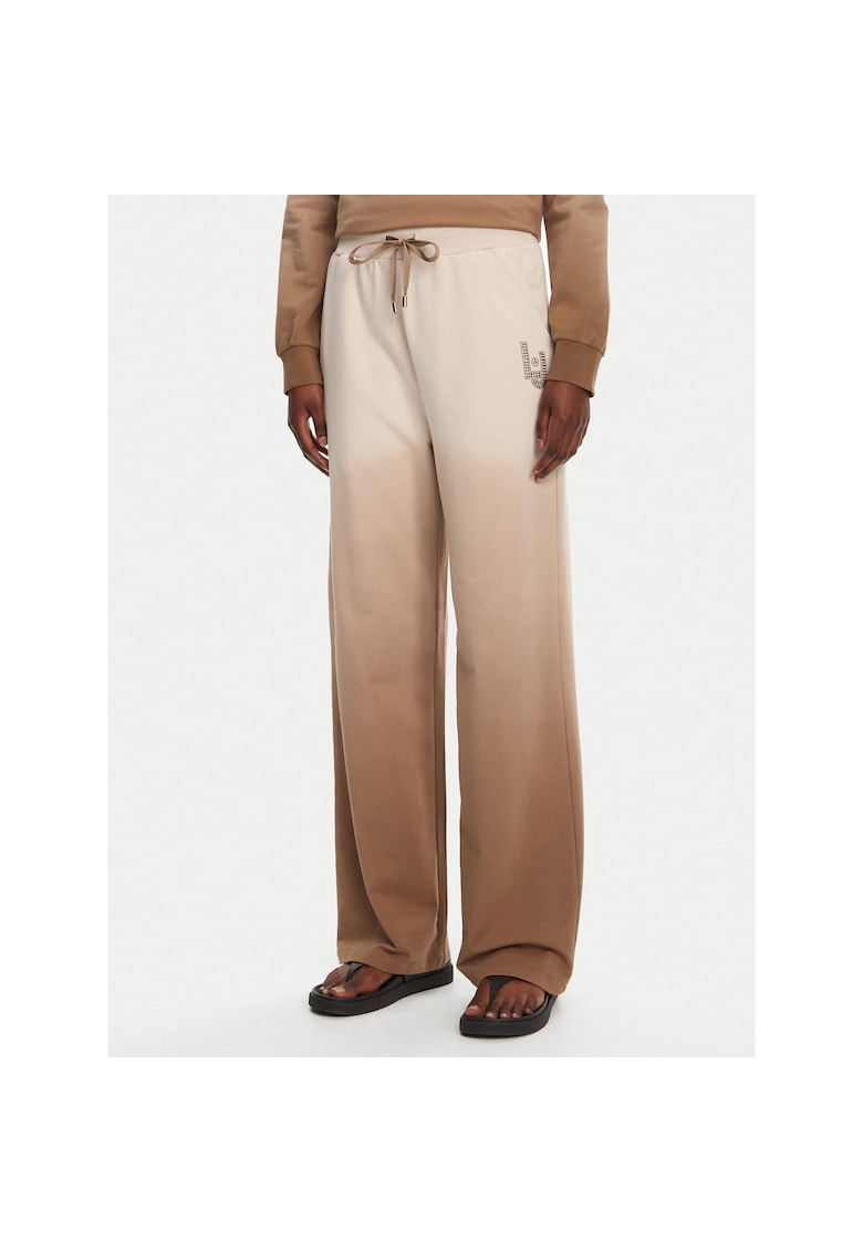 Pantaloni sport dama - bumbac - bej - maro - Maro/Bej