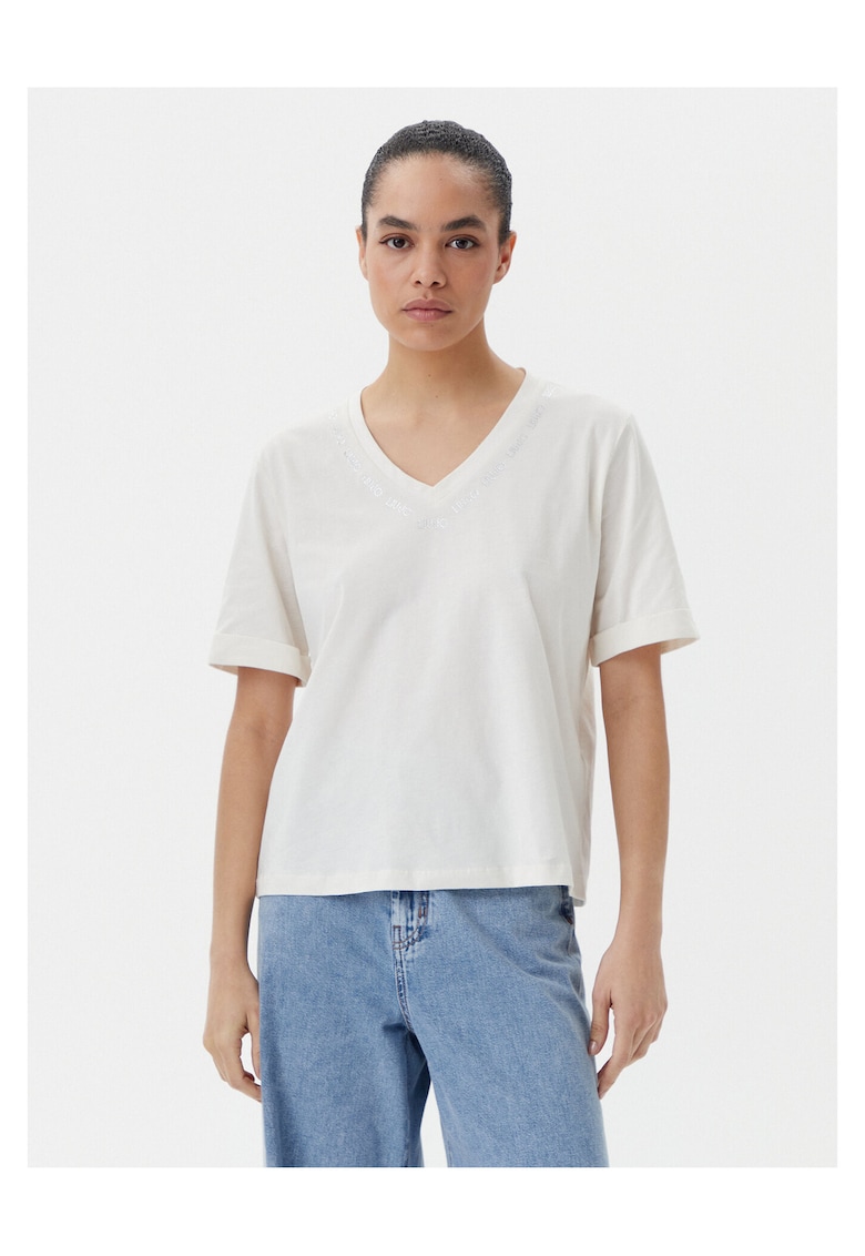 Tricou dama ecru - bumbac