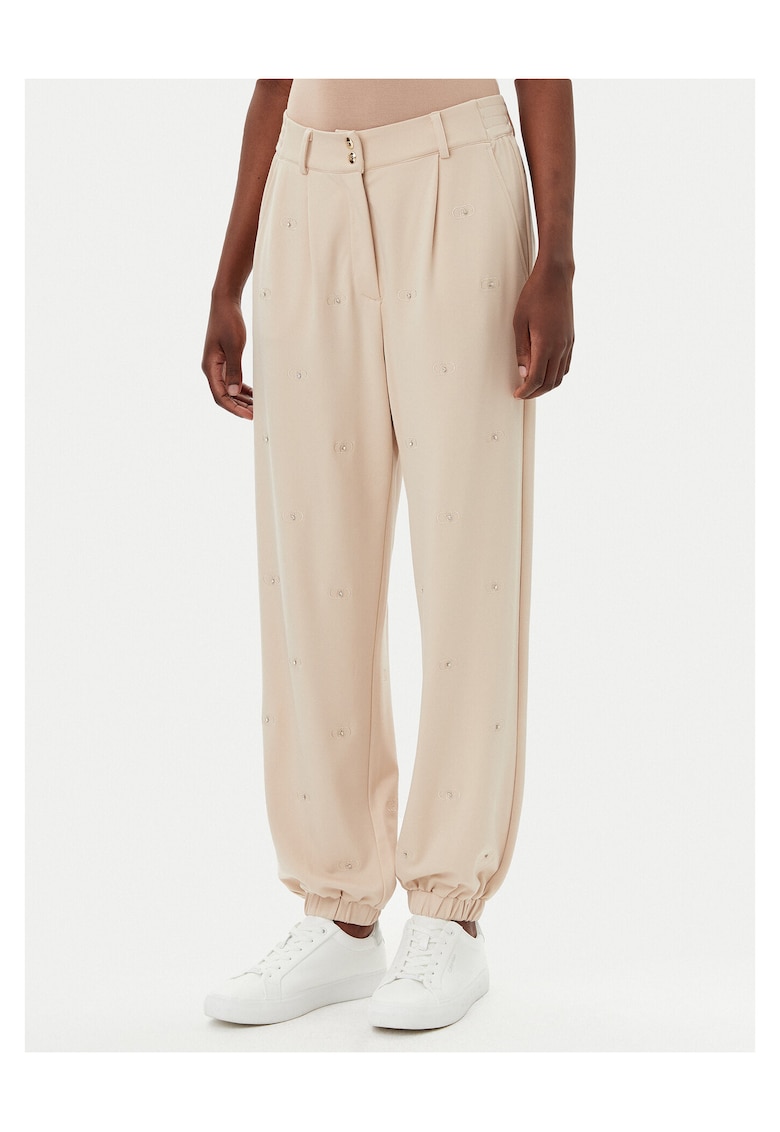 Pantaloni dama - bumbac - relaxed fit - bej