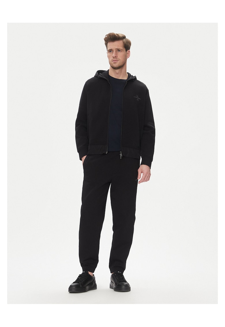 Pantaloni de trening pentru barbati - bumbac/poliester - negru -
