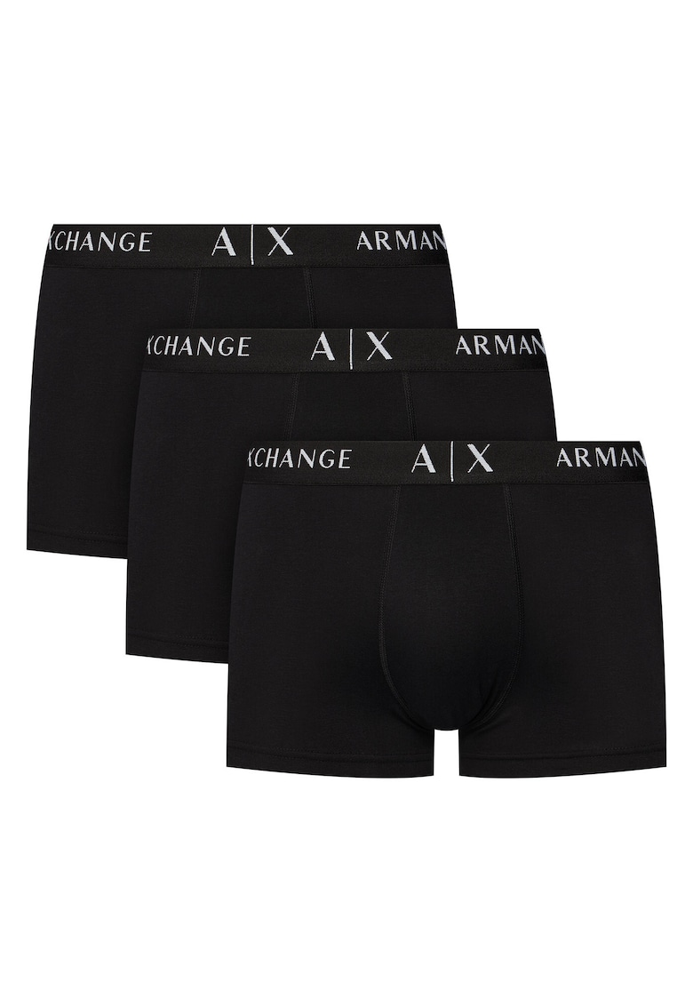 Set 3 perechi boxeri Barbati - Negru - Bumbac