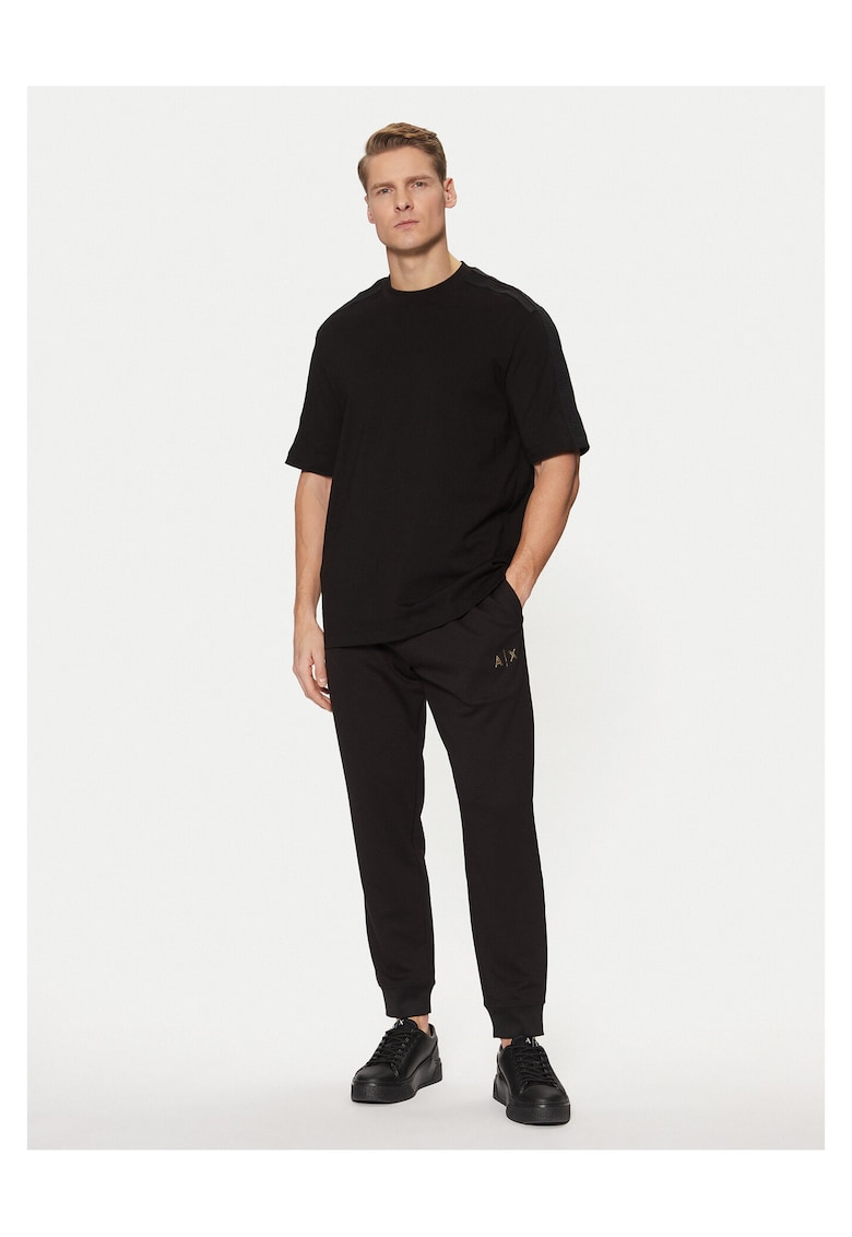 Pantaloni trening barbati - negru - poliester si viscoza -