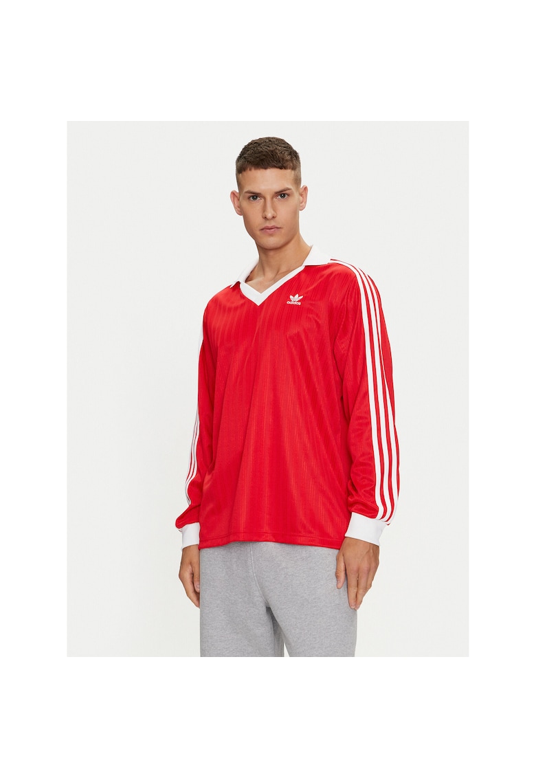 Bluza sport barbati - poliester reciclat - maneca lunga - rosu
