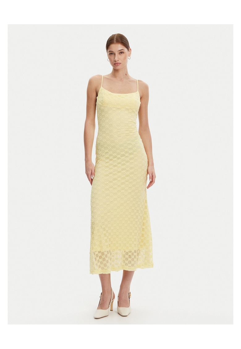Rochie cocktail galben - 45% poliamida